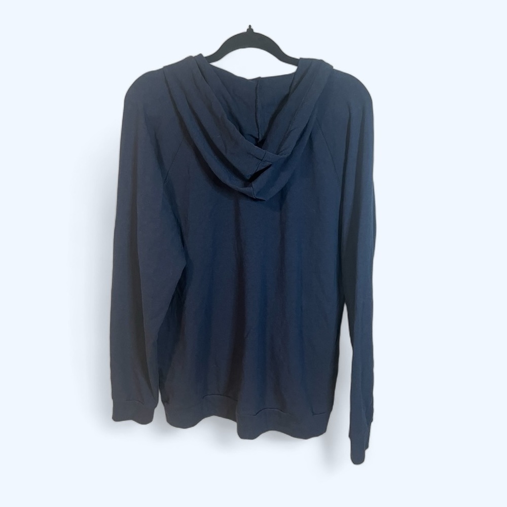 A Navy blue zippered hoodie by Two Blind Brothers in size large - Picture 9 of 10